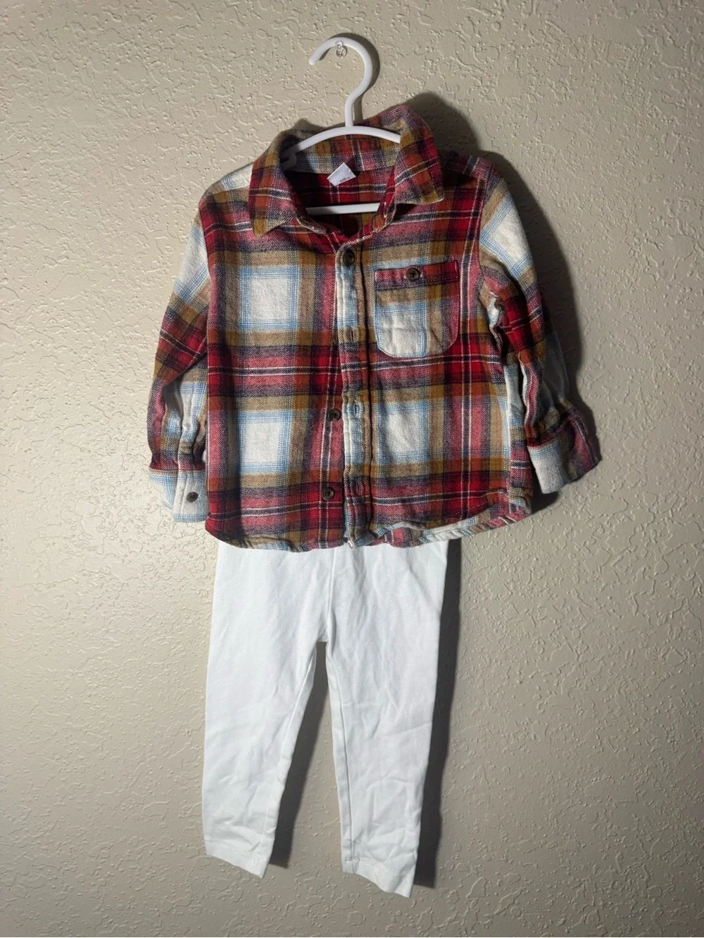 Old Navy Baby 18-24M Fall Plaid Shirt & Leggings 4 Piece Bundle